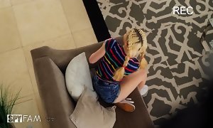 Petite little Jane Wilde tempted by stepdad's hard cock